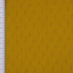 Feinstrick Jersey Baumwolle Pointoille Lochmuster einfarbig ockergelb 1,4m Breite