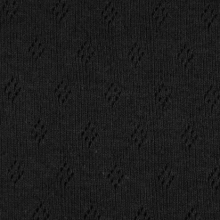Feinstrick Jersey Baumwolle Pointoille Lochmuster einfarbig schwarz 1,4m Breite