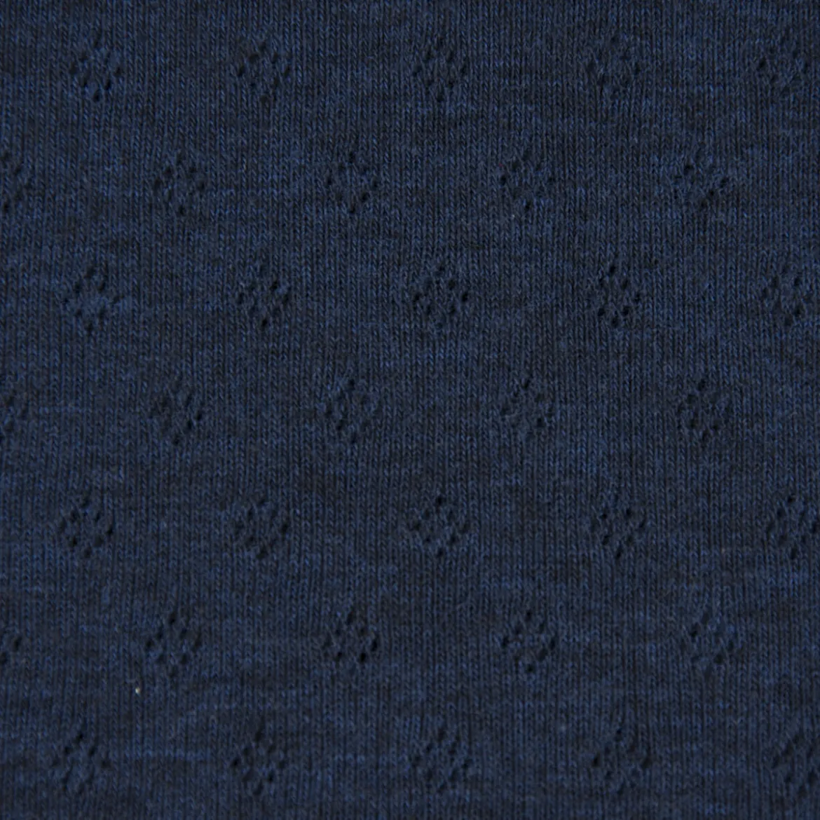 Feinstrick Jersey Baumwolle Pointoille Lochmuster einfarbig dunkelblau meliert 1,4m Breite