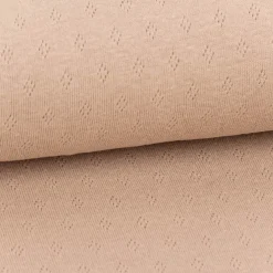 Feinstrick Jersey Baumwolle Pointoille Lochmuster einfarbig cappucchino braun 1,4m Breite