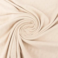 Feinstrick Jersey Baumwolle Pointoille Lochmuster einfarbig beige 1,4m Breite