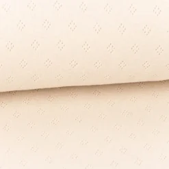 Feinstrick Jersey Baumwolle Pointoille Lochmuster einfarbig beige 1,4m Breite