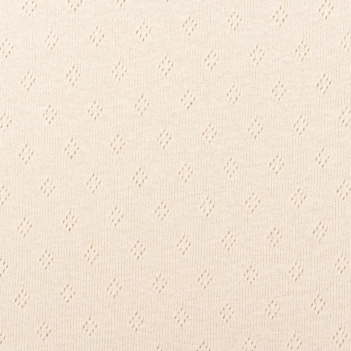 Feinstrick Jersey Baumwolle Pointoille Lochmuster einfarbig beige 1,4m Breite