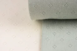 Feinstrickstoff Baumwoll-Jersey Pointoille Lochmuster einfarbig grau meliert 1,4m Breite