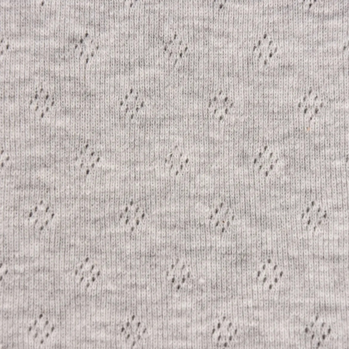 Feinstrickstoff Baumwoll-Jersey Pointoille Lochmuster einfarbig grau meliert 1,4m Breite