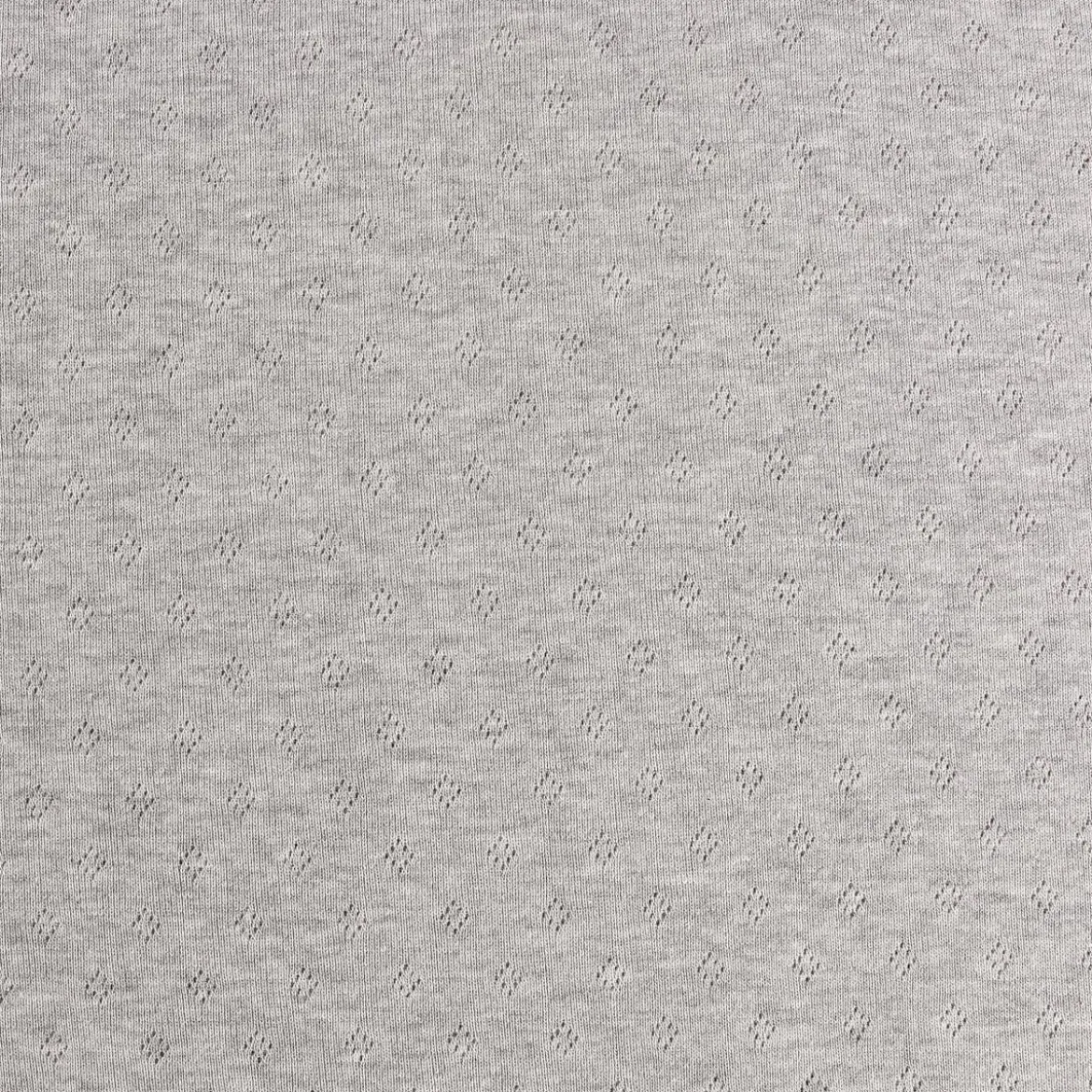 Feinstrickstoff Baumwoll-Jersey Pointoille Lochmuster einfarbig grau meliert 1,4m Breite