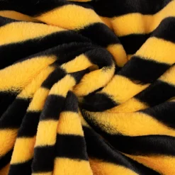 Fellimitat Kunstfell Bienenstoff kuschelweich Streifen gelb schwarz 1,5m Breite