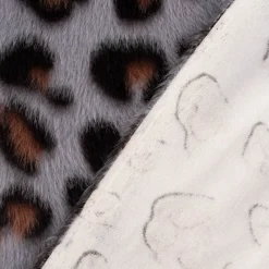 Fellimitat Kunstfell kuschelweich Leopard grau schwarz braun 1,5m Breite