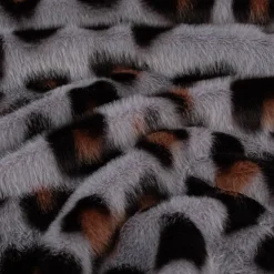 Fellimitat Kunstfell kuschelweich Leopard grau schwarz braun 1,5m Breite