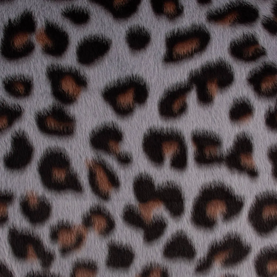 Fellimitat Kunstfell kuschelweich Leopard grau schwarz braun 1,5m Breite