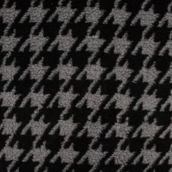 Fellimitat Kunstfell Teddyplüsch Hahnentritt grau schwarz 1,45m Breite