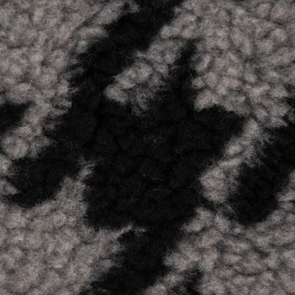 Fellimitat Kunstfell Teddyplüsch Hahnentritt grau schwarz 1,45m Breite