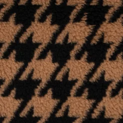 Fellimitat Kunstfell Teddyplüsch Hahnentritt camel schwarz 1,45m Breite