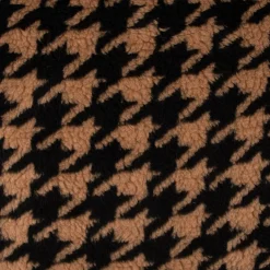Fellimitat Kunstfell Teddyplüsch Hahnentritt camel schwarz 1,5m Breite