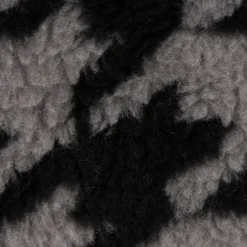 Fellimitat Kunstfell Teddyplüsch Hahnentritt grau schwarz 1,5m Breite