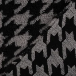 Fellimitat Kunstfell Teddyplüsch Hahnentritt grau schwarz 1,5m Breite
