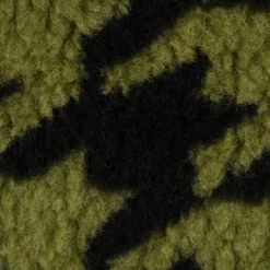 Fellimitat Kunstfell Teddyplüsch Hahnentritt grün schwarz 1,5m Breite