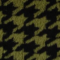 Fellimitat Kunstfell Teddyplüsch Hahnentritt grün schwarz 1,5m Breite