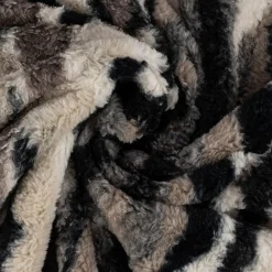 Fellimitat Kunstfell Teddyplüsch Animal Print Streifen beige braun dunkelblau 1,60m