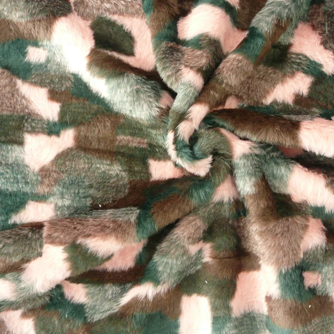Fell Kunstfell Flausch Stoff Flecken schwarz grau rosa