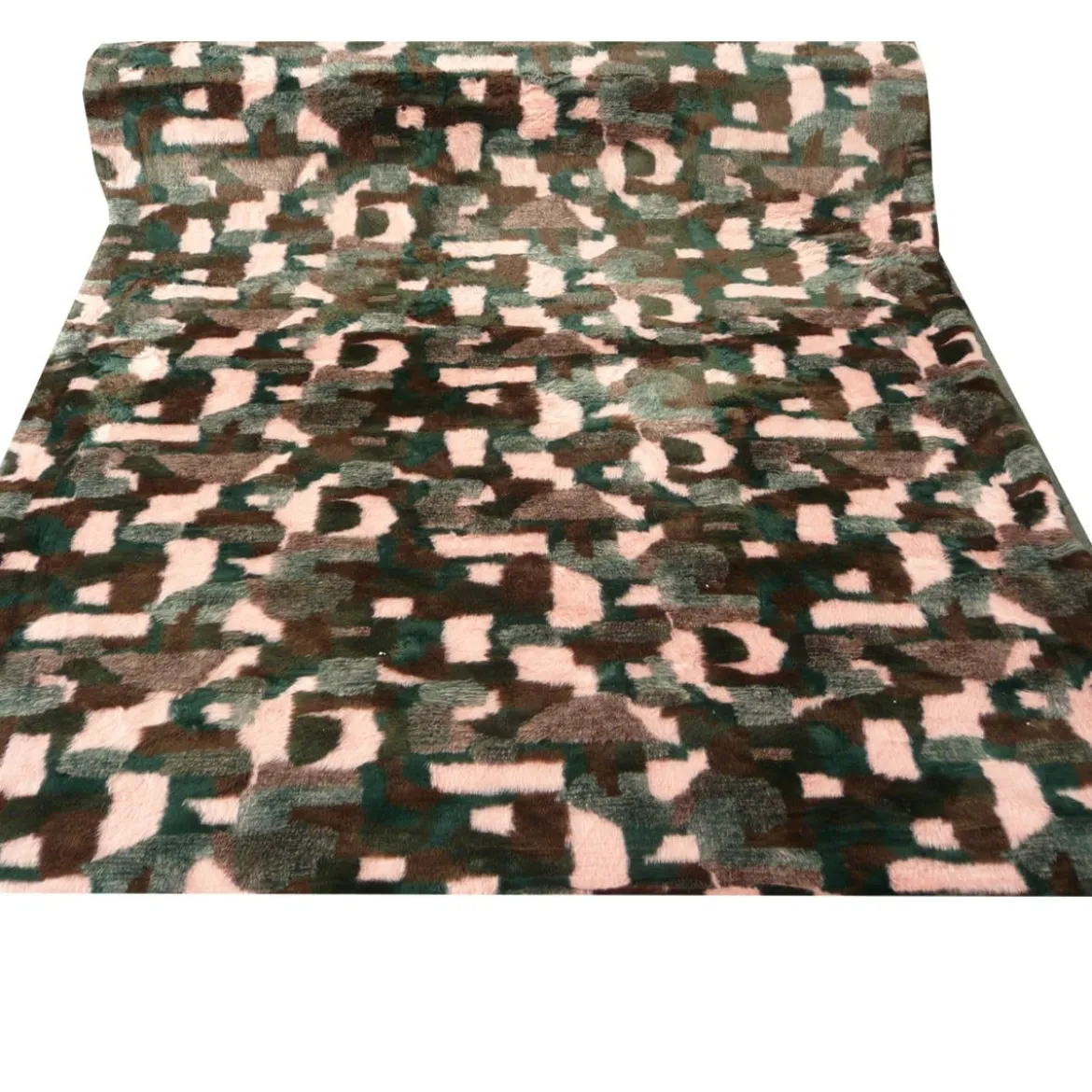 Fell Kunstfell Flausch Stoff Flecken schwarz grau rosa