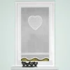 Fensterbehang Türbehang Batistoptik Applikation Herz mit Häkelborte 180x60cm
