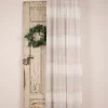 Fertiggardine Bea mit verdeckten Schlaufen Querstreifen weiß grau rosa 140x245cm