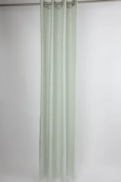 Fertiggardine Fertigvorhang Ösenschal mit Metallösen enge Streifen grün 145x245cm