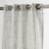 Fertiggardine Fertigvorhang Ösenschal mit Metallösen schmale Streifen schwarz weiß 145x245cm