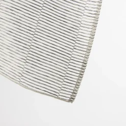 Fertiggardine Fertigvorhang Ösenschal mit Metallösen schmale Streifen schwarz weiß 145x245cm