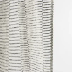 Fertiggardine Fertigvorhang Ösenschal mit Metallösen schmale Streifen schwarz weiß 145x245cm