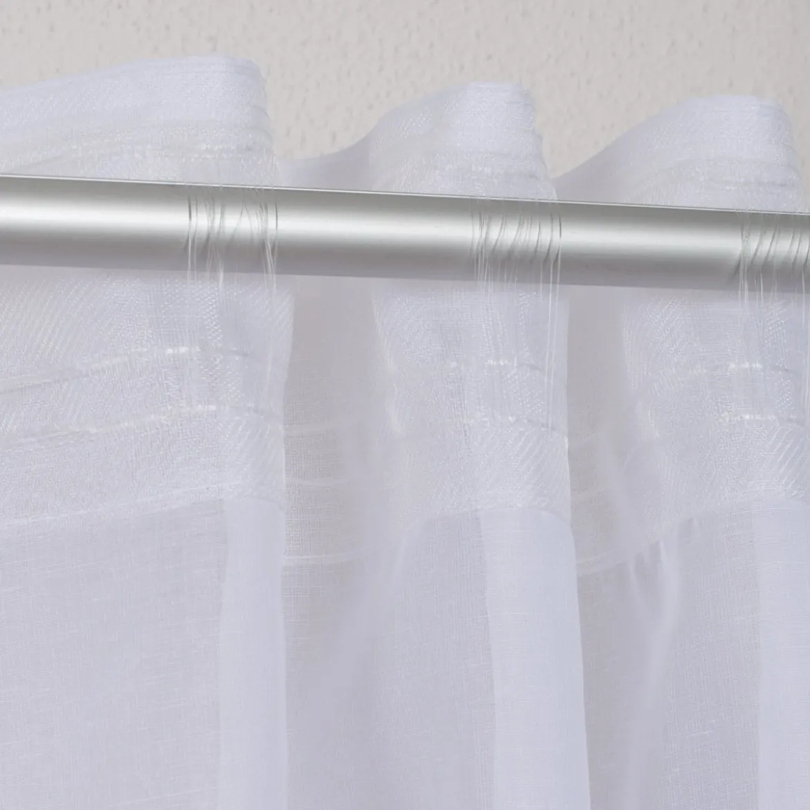 Fertiggardine Schal mit Schlaufenband Batistoptik weiß 145x245cm