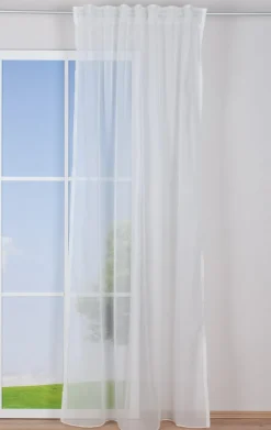 Fertiggardine Schal mit Schlaufenband Batistoptik creme 145x245cm
