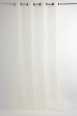 Fertiggardine Ösengardine einfarbig Voile Struktur creme 135x260cm