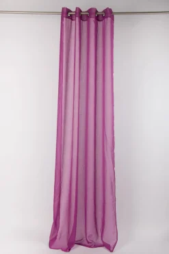 Fertiggardine Ösengardine einfarbig Voile Struktur beere 135x260cm