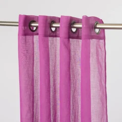 Fertiggardine Ösengardine einfarbig Voile Struktur beere 135x260cm