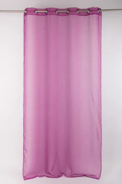 Fertiggardine Ösengardine einfarbig Voile Struktur beere 135x260cm