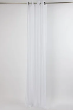 Fertiggardine Ösengardine einfarbig Voile Struktur weiß 135x260cm