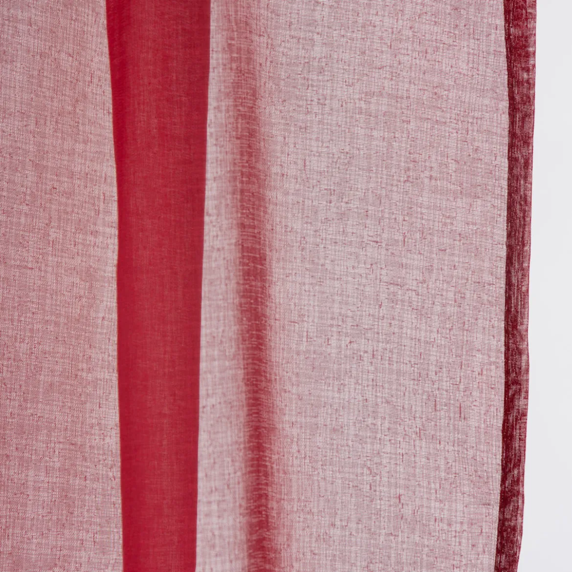 Fertiggardine Ösengardine einfarbig Voile Struktur rot 135x260cm