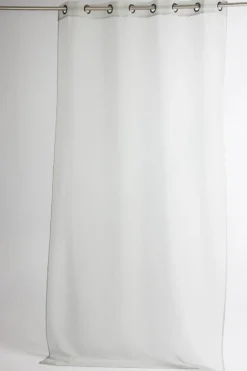 Fertiggardine Ösengardine einfarbig Voile Struktur grau 135x260cm