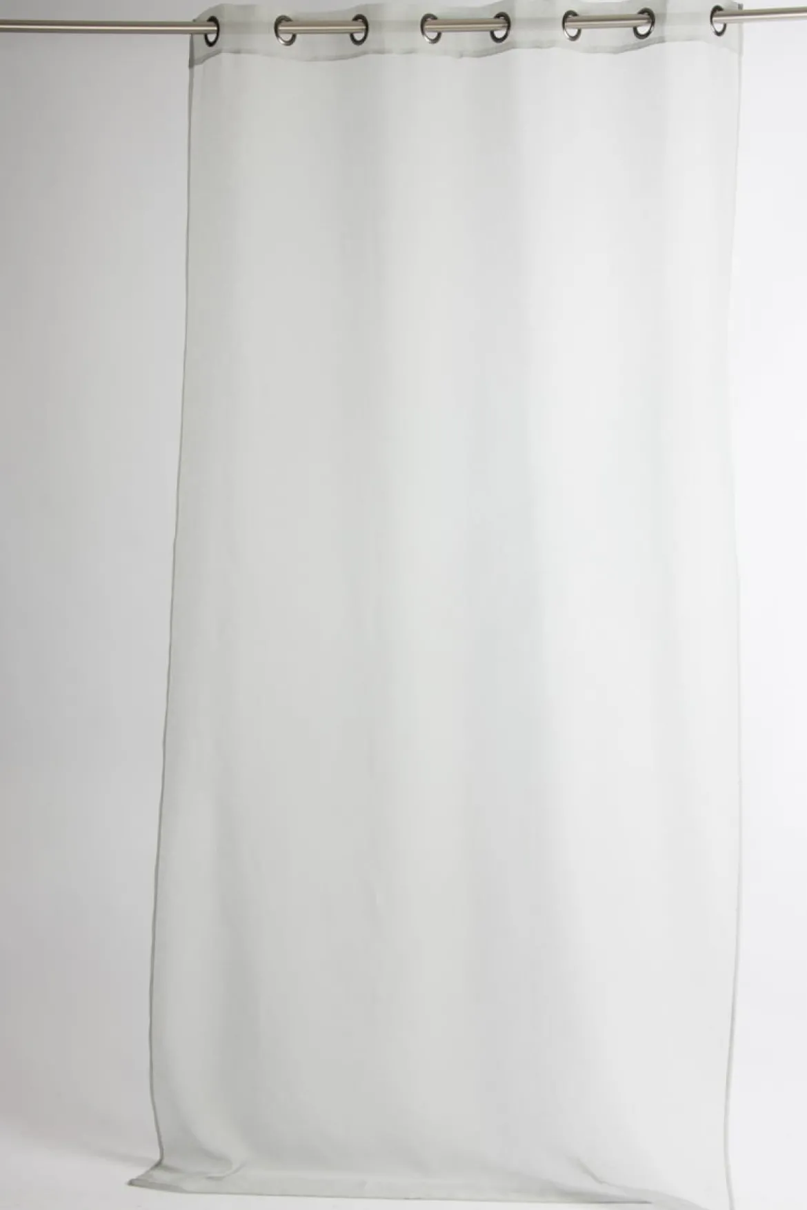 Fertiggardine Ösengardine einfarbig Voile Struktur grau 135x260cm
