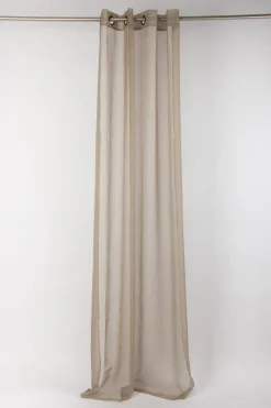 Fertiggardine Ösengardine einfarbig Voile Struktur taupe 135x260cm
