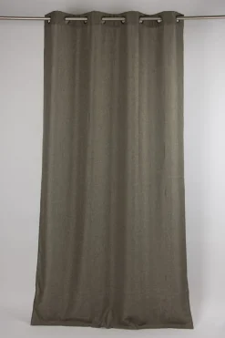 Fertiggardine Ösengardine Struktur uni taupe 140x260cm