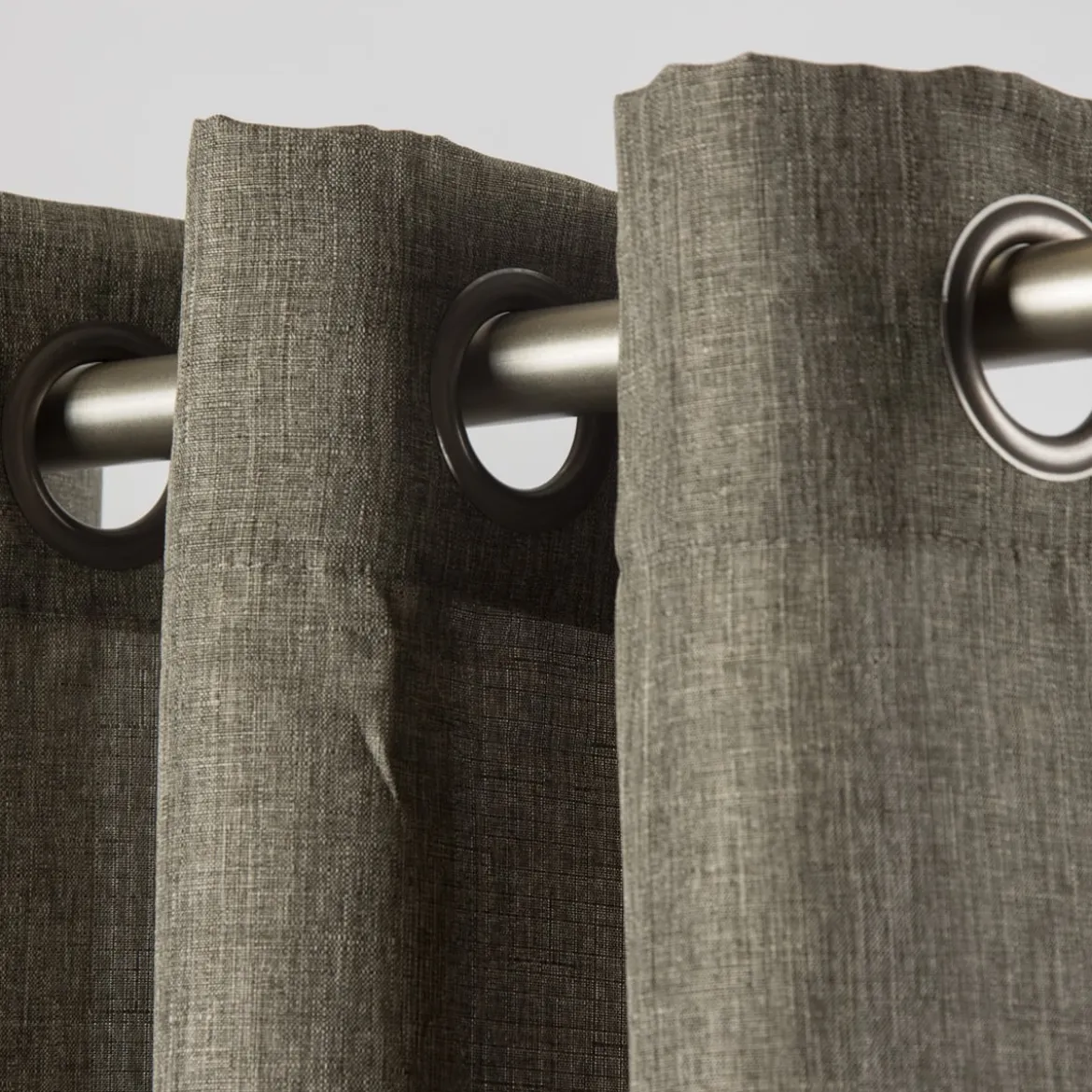 Fertiggardine Ösengardine Struktur uni taupe 140x260cm