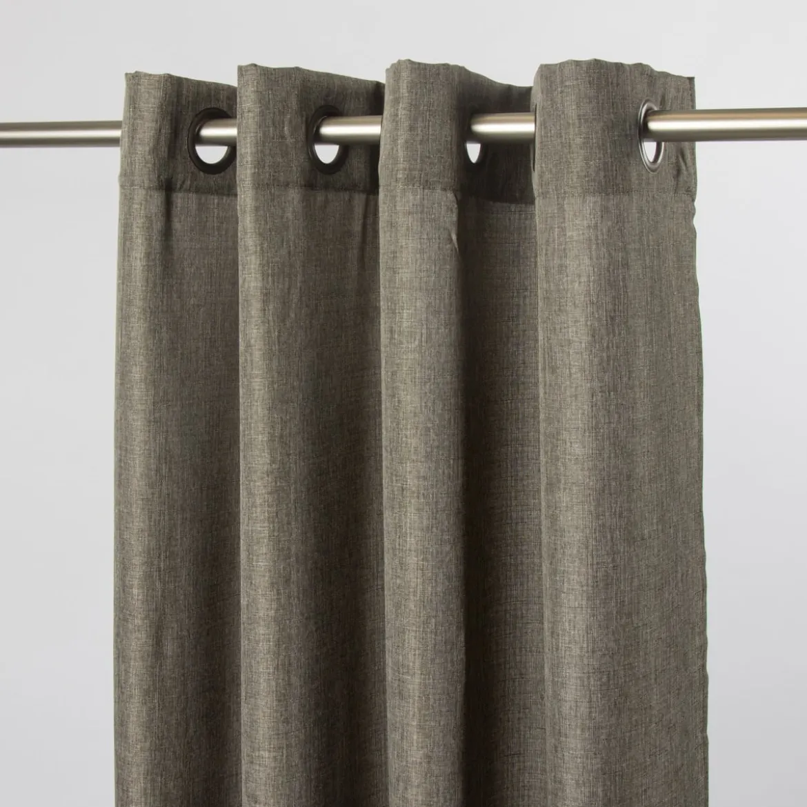 Fertiggardine Ösengardine Struktur uni taupe 140x260cm