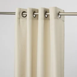 Fertiggardine Ösengardine Struktur uni beige 140x260cm