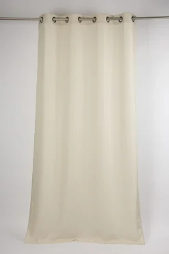 Fertiggardine Ösengardine Struktur uni beige 140x260cm