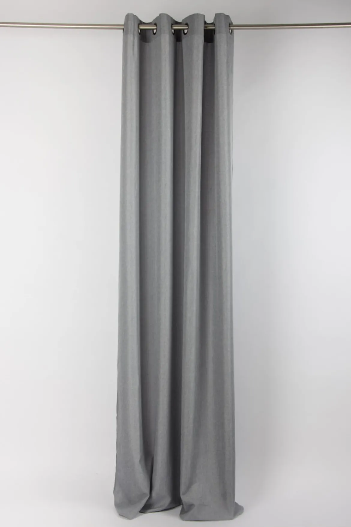 Fertiggardine Ösengardine Struktur uni grau 140x260cm