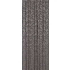 Fertiggardine Swirl mit verdeckten Schlaufen Jacquardgewebe gemustert taupe braun 140x255cm