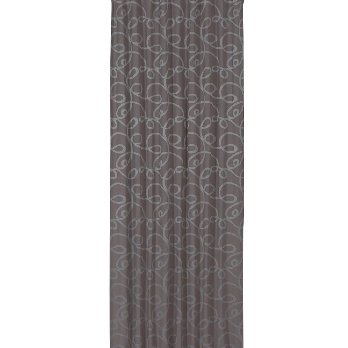 Fertiggardine Swirl mit verdeckten Schlaufen Jacquardgewebe gemustert taupe braun 140x255cm